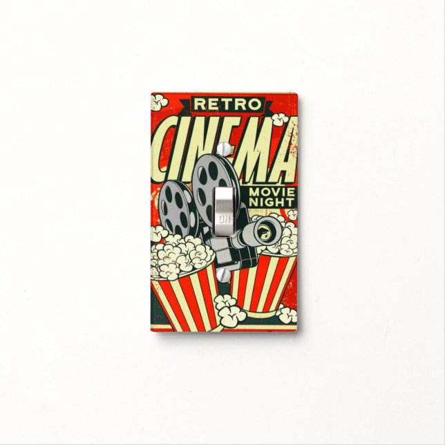 Retro Cinema: Movie Night Light Switch Cover (In Situ)