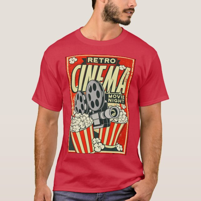 Retro CINEMA: Movie Night T-Shirt (Front)