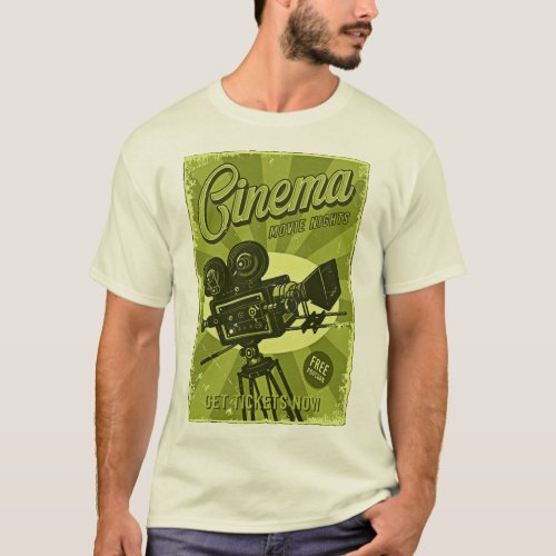 Retro Cinema Movie Nights T_Shirt