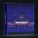 Retro Cinema Movie Theater Marquee Personalize 3 R 3 Ring Binder<br><div class="desc">Add movie time fun to a unique and custom design note binder. Retro Cinema Movie Theater Marquee 3 ring binder. Personalize with name,  initials,  message,  quote,  or anything you desire - may also be removed. Great multi-purpose 3-ring notebook binder for weddings,  papers,  scrapbooking,  photos,  memory albums,  students,  recipes,  etc.</div>