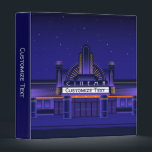 Retro Cinema Movie Theater Marquee Personalize 3 R 3 Ring Binder<br><div class="desc">Add movie time fun to a unique and custom design note binder. Retro Cinema Movie Theater Marquee 3 ring binder. Personalize with name,  initials,  message,  quote,  or anything you desire - may also be removed. Great multi-purpose 3-ring notebook binder for weddings,  papers,  scrapbooking,  photos,  memory albums,  students,  recipes,  etc.</div>