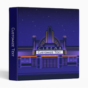Retro Cinema Movie Theater Marquee Personalize 3 R Ring Binder
