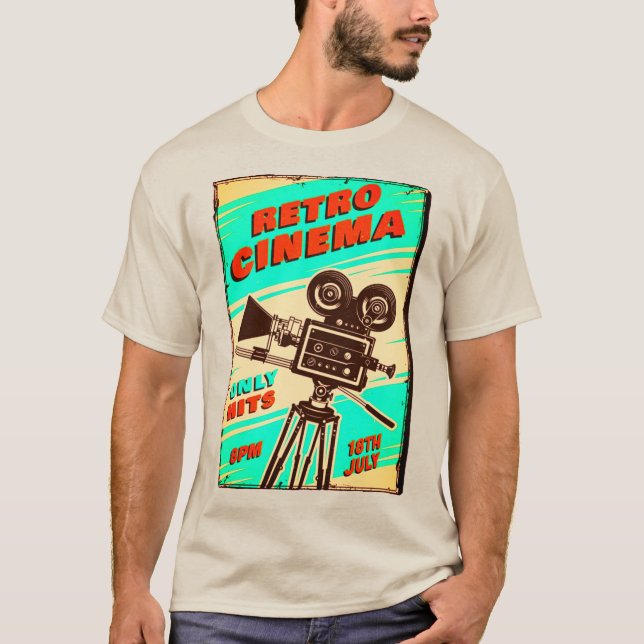 Retro CINEMA Poster T-Shirt (Front)