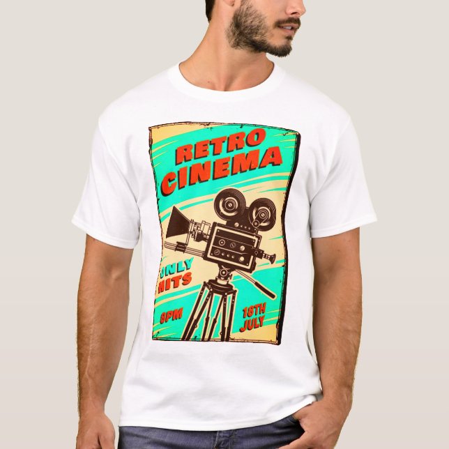 Retro CINEMA Poster T-Shirt (Front)