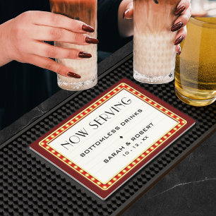 Retro Cinema Theater Marquee Sign Red Bar Mat