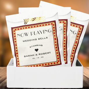 Retro Cinema Theater Marquee Sign Red Wedding Favor Bag