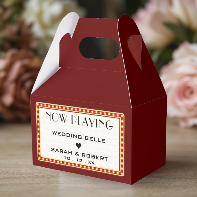 Retro Cinema Theater Marquee Sign Red Wedding Favor Boxes (Retro Cinema Theater Marquee Sign Red Wedding Favor Boxes
)