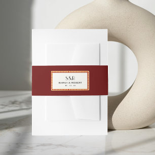 Retro Cinema Theater Marquee Sign Wedding Invitation Belly Band