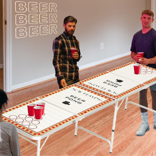 Retro Cinema Theater Movie Marquee Sign Red Beer Pong Table