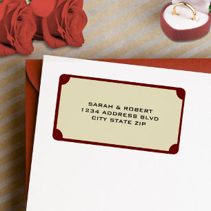 Retro Cinema Theater Ticket Stub Wedding Address Label