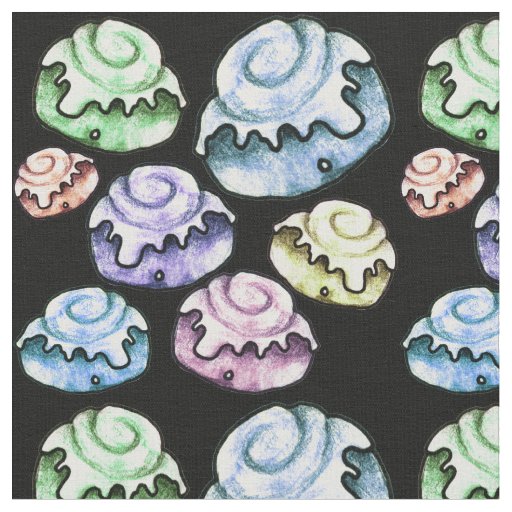 Retro Cinnamon Rolls Fabric