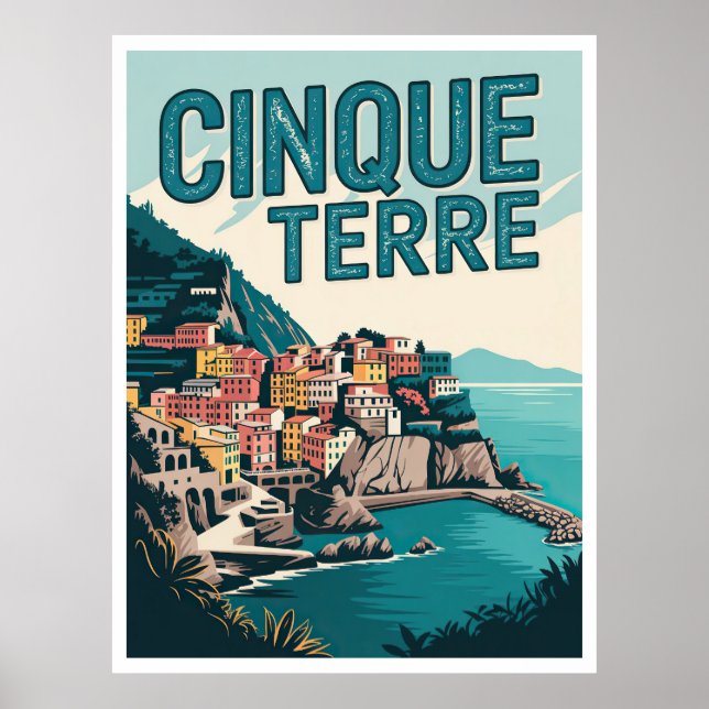 Retro Cinque Terre Hike Design Gift Poster (Front)