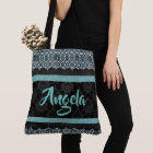 Retro Circle Aqua Large All-Over-Print Bag