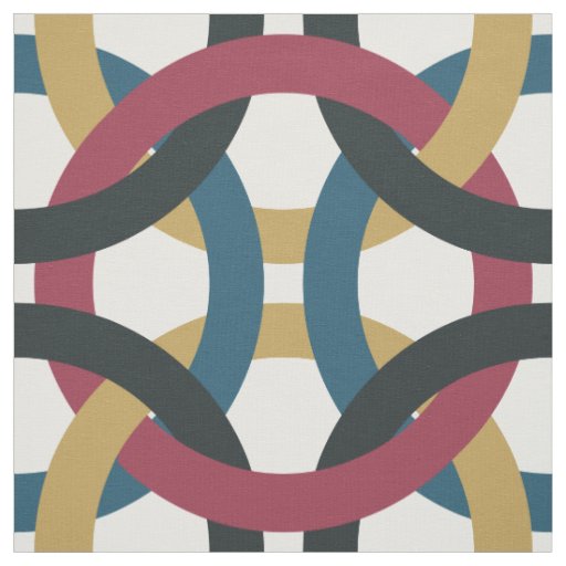 Retro circle knots print fabric
