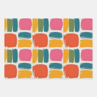 retro circle wrapping paper, 70s wrapping paper, m paper sheets