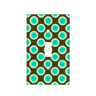 Turquoise Wall Plates Light Switch Covers Zazzle Retro Circled Dots Brown And Turquoise Light Switch Cover
