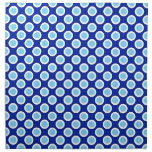 Retro circled dots, cobalt blue and white napkin