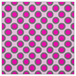 Retro circled dots, fuchsia, grey and pink fabric