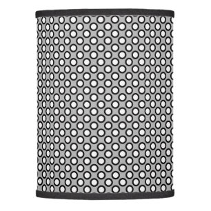 Retro circled dots, grey, black and white lamp shade