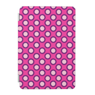 Retro circled dots, magenta, pink and purple iPad mini cover
