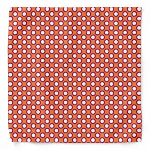 Retro circled dots, mandarin orange and magenta bandana