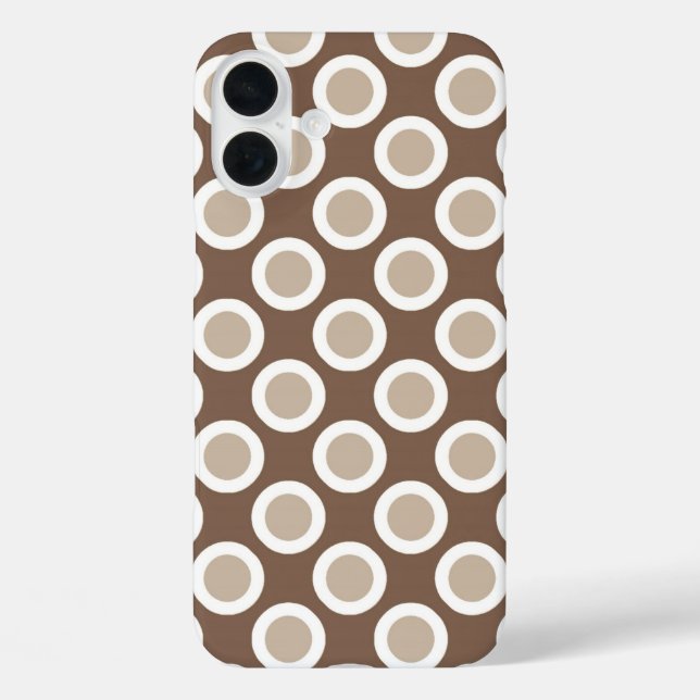 Retro circled dots, shades of taupe tan Case-Mate iPhone case (Back)
