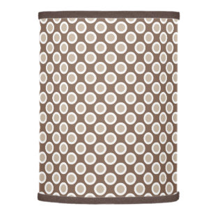 Retro circled dots, shades of taupe tan lamp shade