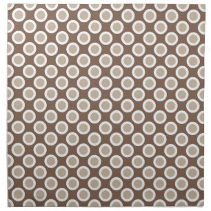 Retro circled dots, shades of taupe tan napkin