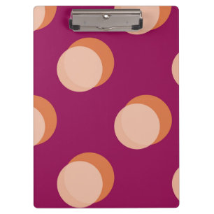 Retro Circles and Shadows Bold Pattern Purple Clipboard
