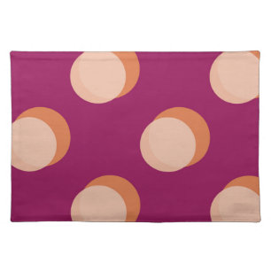 Retro Circles and Shadows Bold Pattern Purple Cloth Placemat