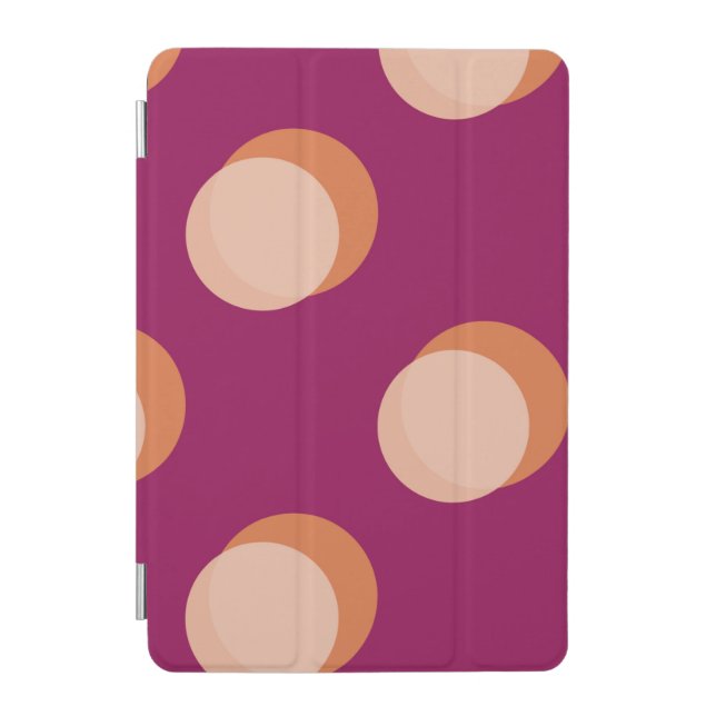 Retro Circles and Shadows Bold Pattern Purple iPad Mini Cover (Front)