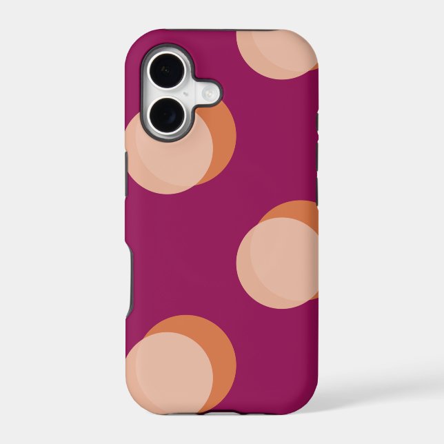 Retro Circles and Shadows Bold Pattern Purple Iphone Case (Back)