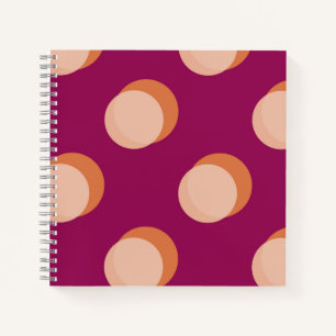 Retro Circles and Shadows Bold Pattern Purple Notebook