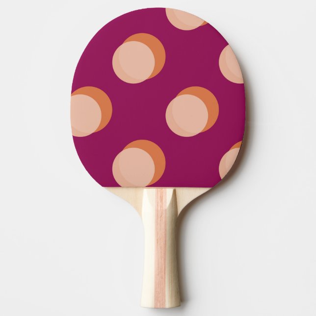 Retro Circles and Shadows Bold Pattern Purple Ping Pong Paddle (Front)