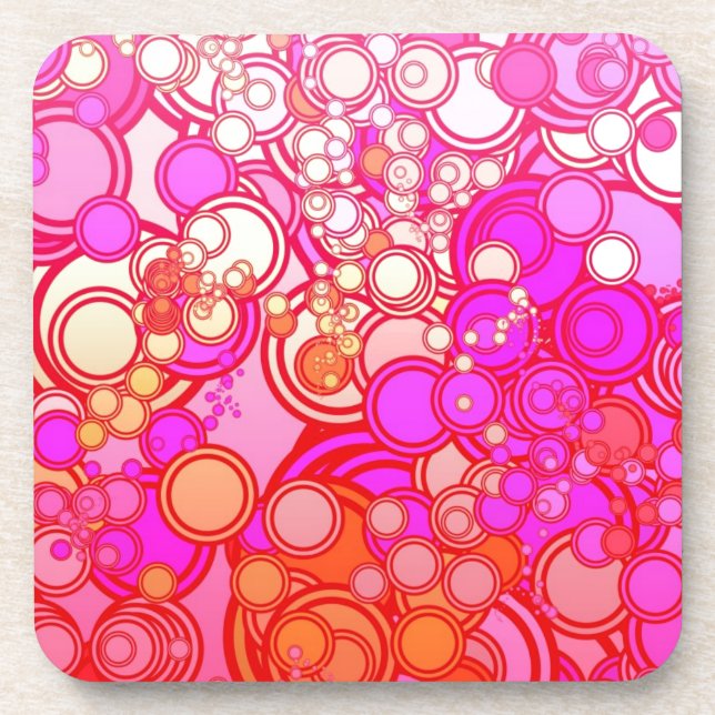 Retro Circles Beverage Coaster (Front)