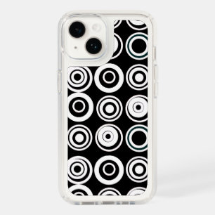 Retro Circles Black White Speck iPhone 14 Case
