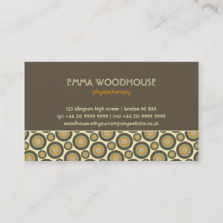 Retro!Circles Brown, Orange, Beige and Aqua Business Card