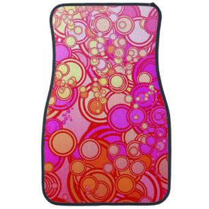 Retro Circles Car Floor Mat