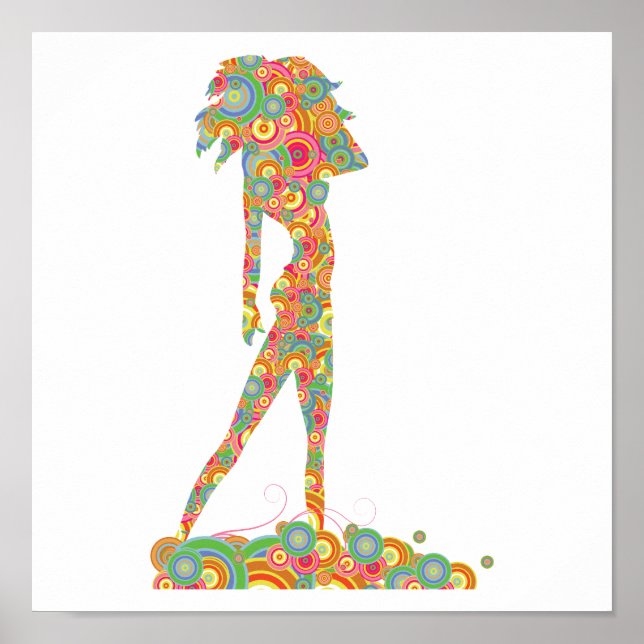 retro circles chic poster (Front)