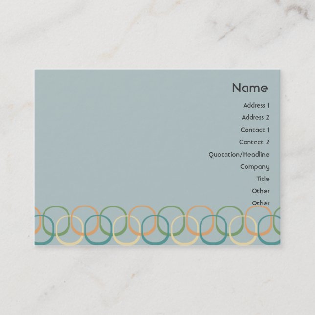 Retro Circles - Chubby Business Card (Front)