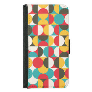 Retro Circles: Colorful Hipster Pattern. Samsung Galaxy S5 Wallet Case