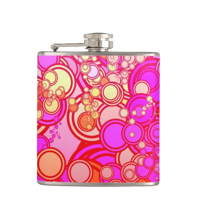Retro Circles Hip Flask (Front)
