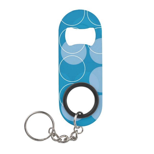 Retro circles keychain bottle opener (Front)