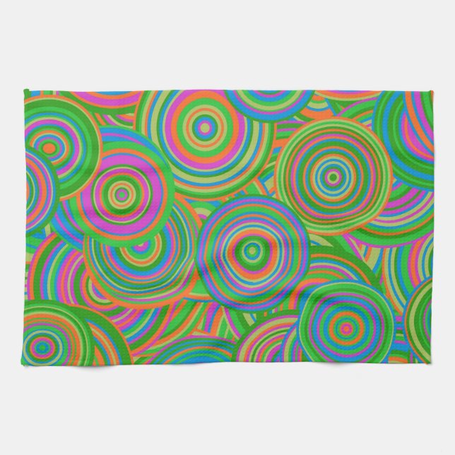 retro circles kitchen towel (Horizontal)