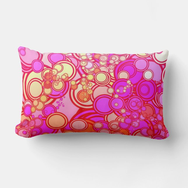 Retro Circles Lumbar Pillow (Front)