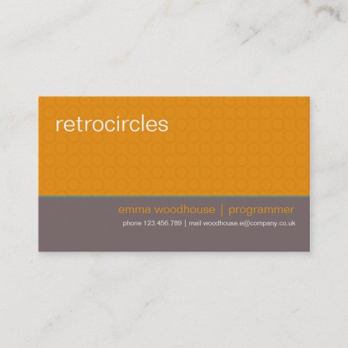 Retro Circles Mint &amp; Orange Business Card