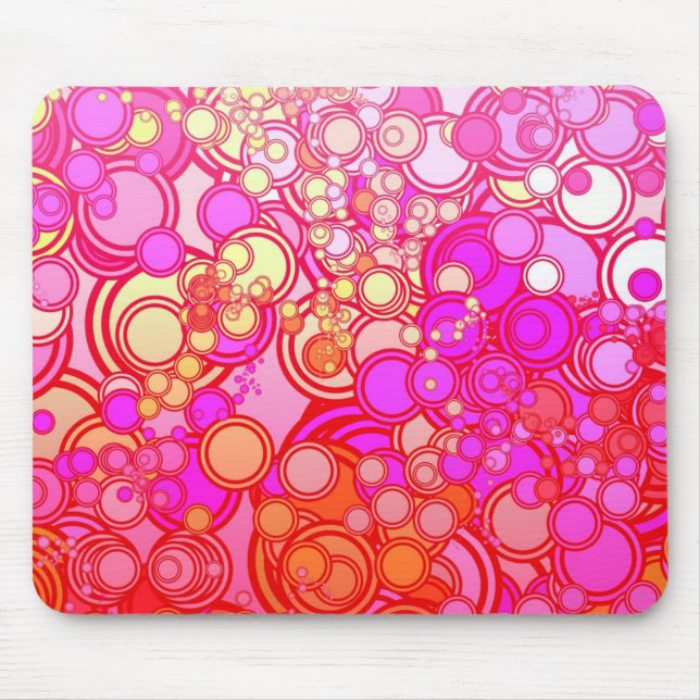 Retro Circles Mouse Pad (Front)