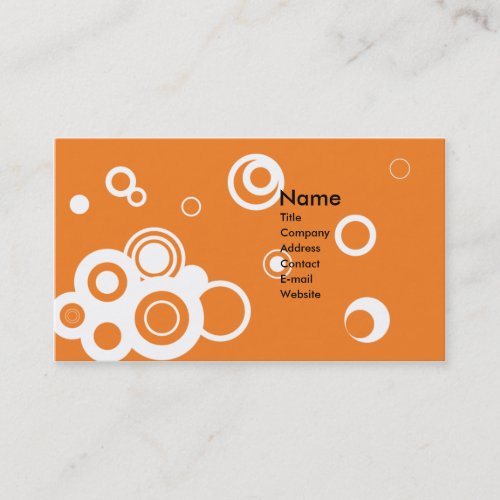 Retro Circles (Orange) Business Card