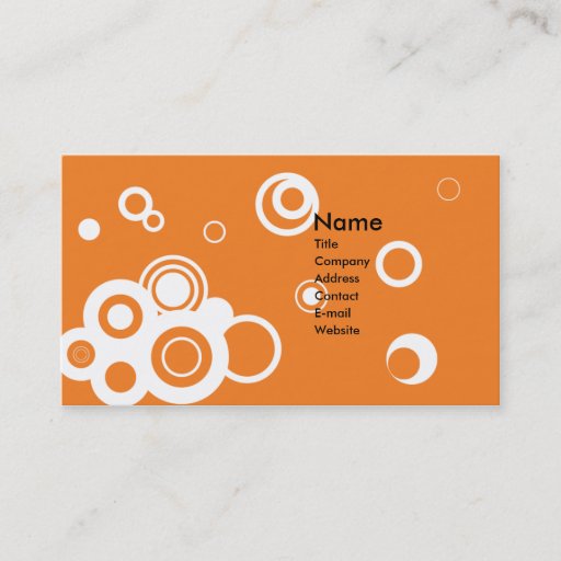 Customizable Retro Circles (Orange) Business Card