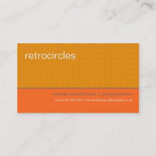 Retro Circles Orange &amp; Tan Business Card